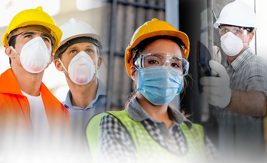 Are surgical or cloth masks acceptable respiratory protection in the construction industry?
